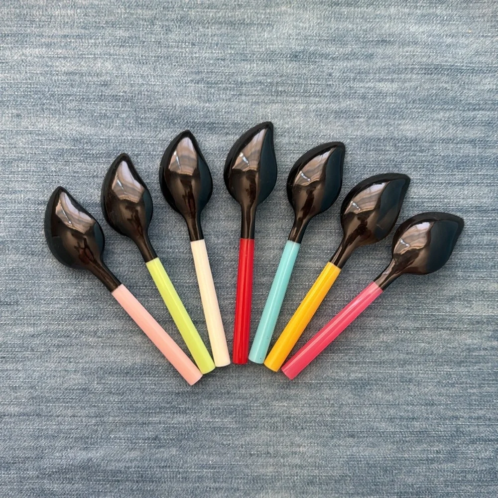 Colorful Spoon Set with Black Scoops